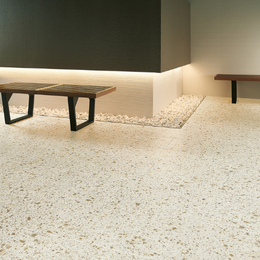 フロアタイル和風石目調：旅館ロビー向けデザインタイル