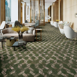 オーダーカーペット和風柄：アキスミン、緑色のデザイン