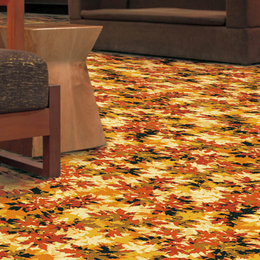 オーダーカーペット和風柄：アキスミン、黄色のデザイン