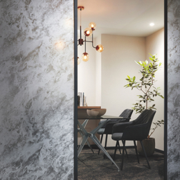 格子柄ガラスフィルム：GF1864、和モダンデザイン