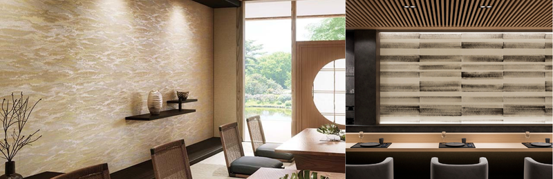 織物壁紙施工例：高級感のある和室、SGB2198