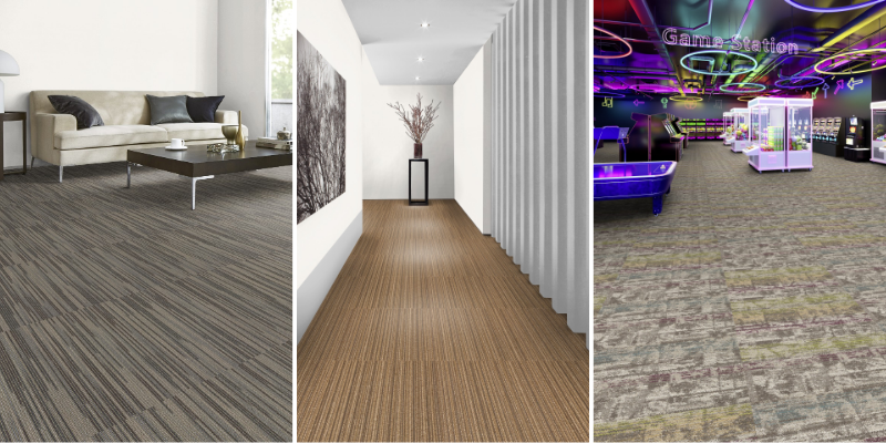 タイルカーペット同方向貼りの例