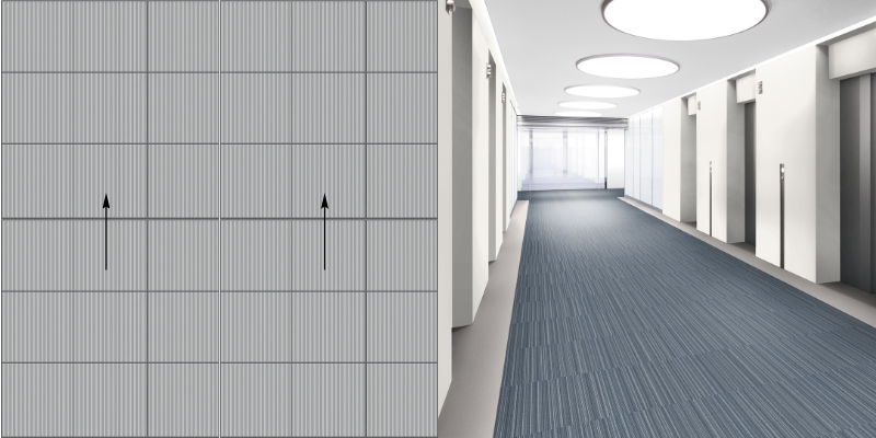 タイルカーペット流し貼り